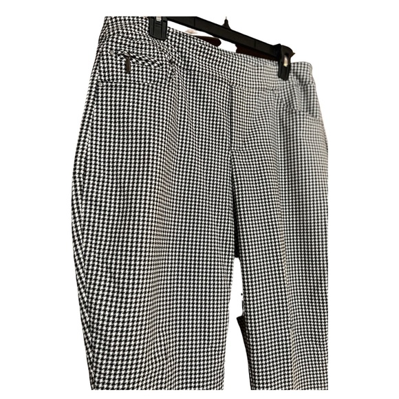Mid rise stretch houndstooth Flared pants - Picture 1 of 6